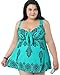 Women's Plus Size Swimdress Printed Swimsuit Beachwear with Shorts