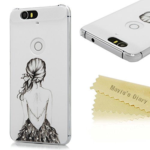 Google Nexus 6P Case - Mavis's Diary® 3D Handmade Bling Crystal Shiny Sparkle Rhinestone Diamonds Fashion Girl Pattern Cover for Huawei Google Nexus 6P (2015) with Soft Clean Cloth