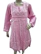 Cotton Tunic Anarkali Pink Kurti Crewel Embroidered Yoga Wear Kurta