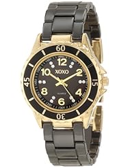 XOXO Womens XO2001 Black Ceramic and Gold-Tone Watch with Swarovski Crystal Accents