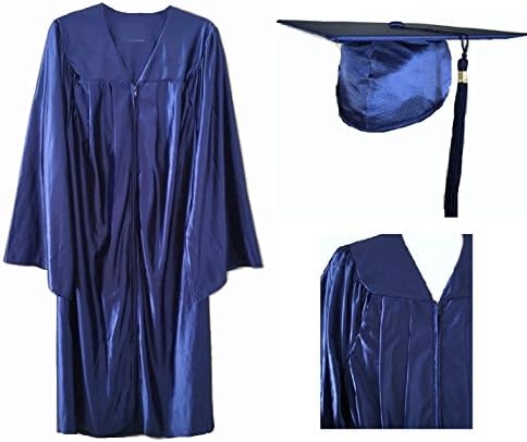 Graduation Cap &amp; Gown set (with tassel), Shiny Royal Blue (5'9-5'11)