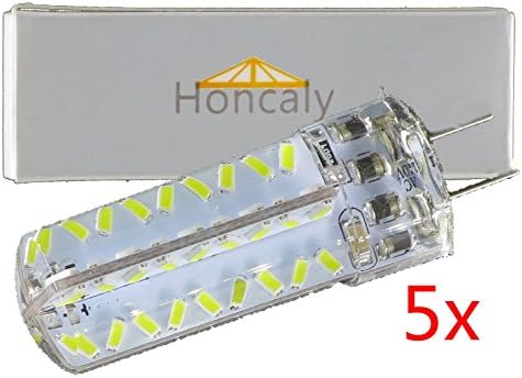 Pack of 5 110v 5w G6.35 GY6.35 LED Light Chandelier Dimmable Bulb Halogen Replacement Crystal Lamp Light White 6500k