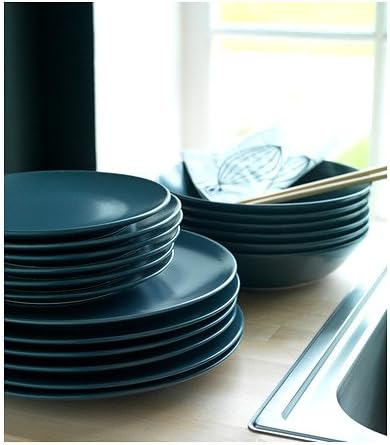 IKEA DINERA Side plate, gray-blue 8" / 4 pack