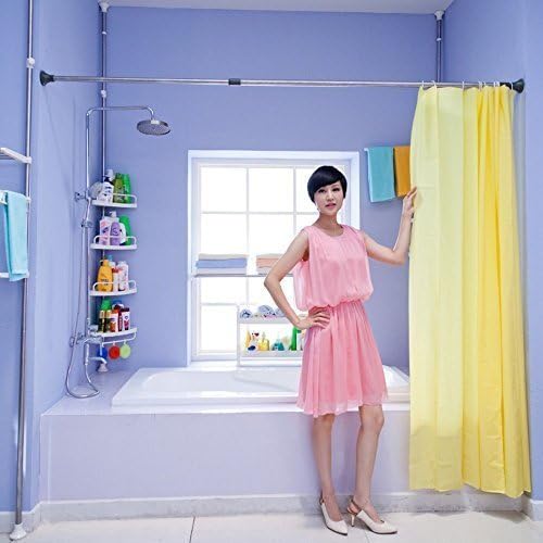 BYN Extendable Shower Curtain Rod Clothes Rack Shower Curtain Pole,45-67 Inch