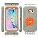 ULAK S6 Edge Case, Galaxy S6 Edge Case, Hybird Rugged and Silicone Protective Cover with Kickstand and Belt Clip Holster for Samsung Galaxy S6 Edge (Orange + Gray) Will not Fit S6 Edge Plus