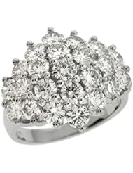 14K White Gold 3.79cttw Round Diamond Fashion Ring