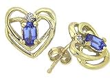 0.54 cts Genuine Tanzanite Earrings - 14kt White or Yellow Gold LIFETIME WARRANTEE