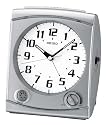 Seiko Bedside Alarm Clock Silver-Tone Metallic Case #QHE050SLH