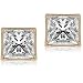 3/4ctw Diamond Princess Stud Earrings (GH/VS) in Yellow Gold