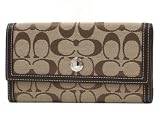 (コーチ) COACH F42985 SKHMA 三つ折長財布 ハンプトンズ シグネチャー スリム エンベロープ カーキ×ダークブラウン [並行輸入品] コーチ 三つ折り財布