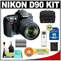 Nikon D90 Digital SLR Camera with 18-105mm AF-S DX VR Nikkor Lens [Outfit] + 16GB Cameta Bonus Accessory Kit