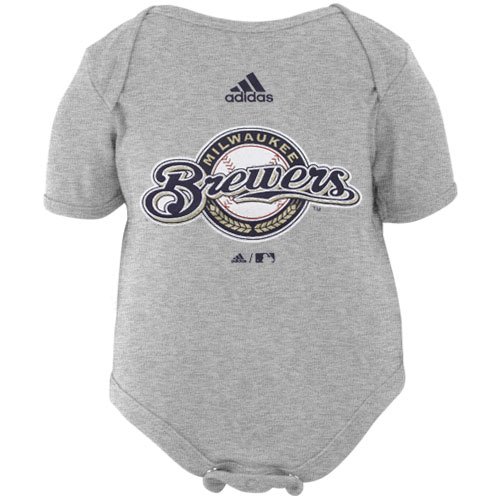 adidas Milwaukee Brewers Infant Ash Team Logo Creeper (3-6 Months)