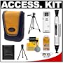 Zing Design Contour Compact Digital Camera Case + LensPen + Travel Tripod + Cleaning Kit for Canon Powershot, Casio Exilim, Fuji Finepix, (GE) General Electric, Kodak EasyShare, Nikon Coolpix, Olympus FE Stylus TOUGH , Panasonic Lumix, Pentax Optio, Sony CyberShot and Samsung Digital Cameras