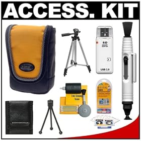 Zing Design Contour Compact Digital Camera Case + LensPen + Travel Tripod + Cleaning Kit for Canon... by Tiffen