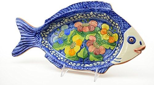 European Decorative Tray, Blue Mediterranean Fish