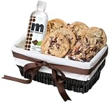 Geoff & Drew's Gift Basket of 8 Fresh Baked Chocolate Chunk Cookies, Nuts & MetroMint Chocolate Mint Water