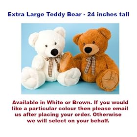 Extra Large Teddy Bear (24 inches tall) with checked ribbon tie [Toy]
