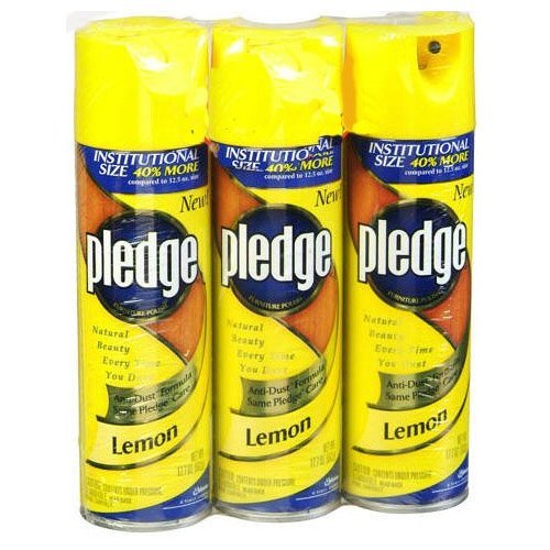 PLEDGE FURNITURE POLISH LEMON SCENT 17.7OZ 3 PACK