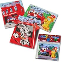 US Toy Assorted Fireman Fire Engine Mini Coloring Books (Lot of 12)
