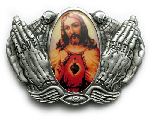 Felon Jesus, Love & Hate Belt Buckle with Money Clip Lucky 13