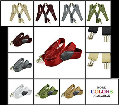Moda Di Raza- Men's Suspender Y Type 1.25 Wide Straight Clip Suspender in Box