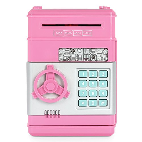 Ainypiggy-bank Code Electronic Money Bank Piggy Money Banks Coin Saving Banks ATM Safty Banks,pink