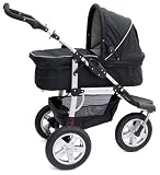 from Kidzmotion Bambini Tre Nero Black 3 wheel baby stroller / pushchair / pram (Model Tre-Nero)