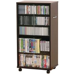 【最強ワイド収納】 CD・ビデオ収納 ワイド型ラック ブラウン 27045 <34204>