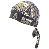 Bandana Fitted Du Rag Wrap Headwrap Military US Navy Blue