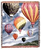 Hot Air Balloons Floating in Sky Tapestry Throw Blanket 50 x 70