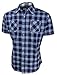 Enimay Mens Fitted Plaid Short Sleeve Button Down Shirt (Many Colors Available)