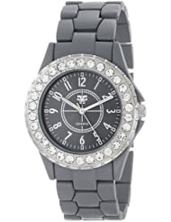 Fancy Face Womens FF261-GY Grey Stone Bezel Metal Bracelet Watch