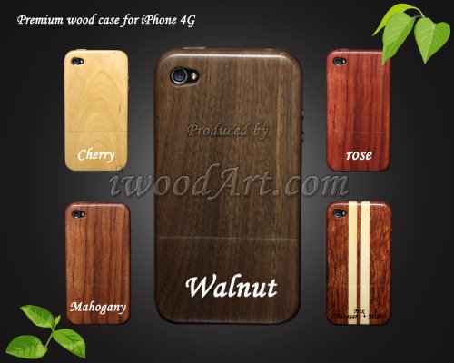 iwoodArt社 iphone4 木製ケース(ウォルナット)/premium wood case for iphone 4G(Walnut)