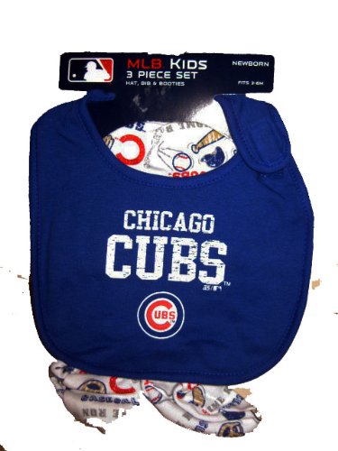 Major League Baseball Chicago Cubs MLB 3 Piece Set Hat, Bib & Bootie Newborn Baby