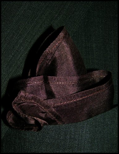 Fine Deep Brown Silk Pocket Square, 100% Silk - by Royal Silk
