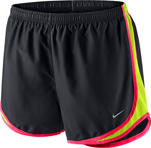 Nike Women's Dri-Fit Tempo Running Shorts-Black/Volt/Hyper Punch