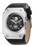 Image of Diesel DZ9019 Gents Black Label Chronograph Black Leather Strap Watch
