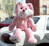 HUGE STUFFED BUNNY 50" SOFT PLUSH BIG-FOOT RABBIT - JUMBO GIANT BIG PLUSH BUNNY IS PERFECT FOR EASTER OR ANYTIME * COLOR: PINK