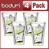 Bodum 10110-10US 13 Oz. Canteen Double Wall Cooler Pint Glass Set Of 4 by Bodum