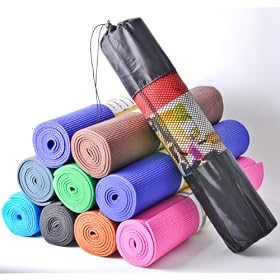 Yoga Mat + CARRY BAG - Exercise, Gym, Pilates, Padded 6mm Thick 9 Colours To Choose From By Macallen TM