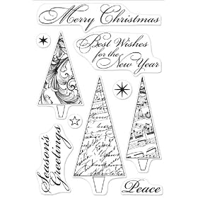 Hero Arts Clear Stamps 4"X6" Sheet-Merry Christmas Trees