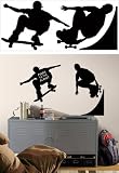 RoomMates RMK1313GM Chalkboard Skaters Peel and Stick Wall Decal