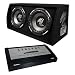 1200 Watt Dual 12 Subwoofer Box w/1600 Watt Mono Amplifier by MA Audio