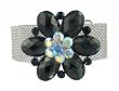 Bracelet - B181 - Glass & Crystal - Mesh Style with Adjustable Magnetic Closure - Flower ~ Denim Blue