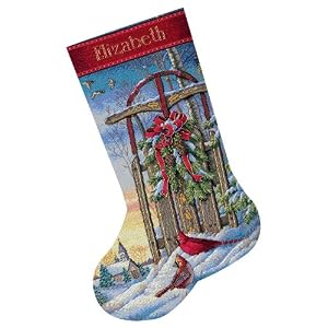Dimensions-Counted-Cross-Stitch-Christmas-Sled-Stocking