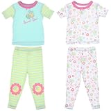 Sweet Bee Set of Two Cotton Pajamas for Baby Girls