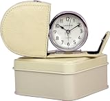 Roger Lascelles, Cream fold away travel alarm clock, Cream tin