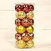 KI Store Decorative Exquisite Shatterproof Decor Balls Ornaments/Decoration 24 Pcs for Christmas Tree Ball (2.36 inches, Luxury Gold and Red)