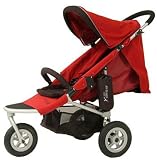 AirBuggy Mimi 3-Wheel Buggy (Silver Frame with Red Fabric)