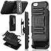 iPhone 6S Plus Case, ULAK Slim Dual Layer Rugged Hybrid Protective Cover with Kickstand and Swivel Belt Clip Combo Holster for Apple iPhone 6S Plus & iPhone 6 Plus 5.5 inch (Black)